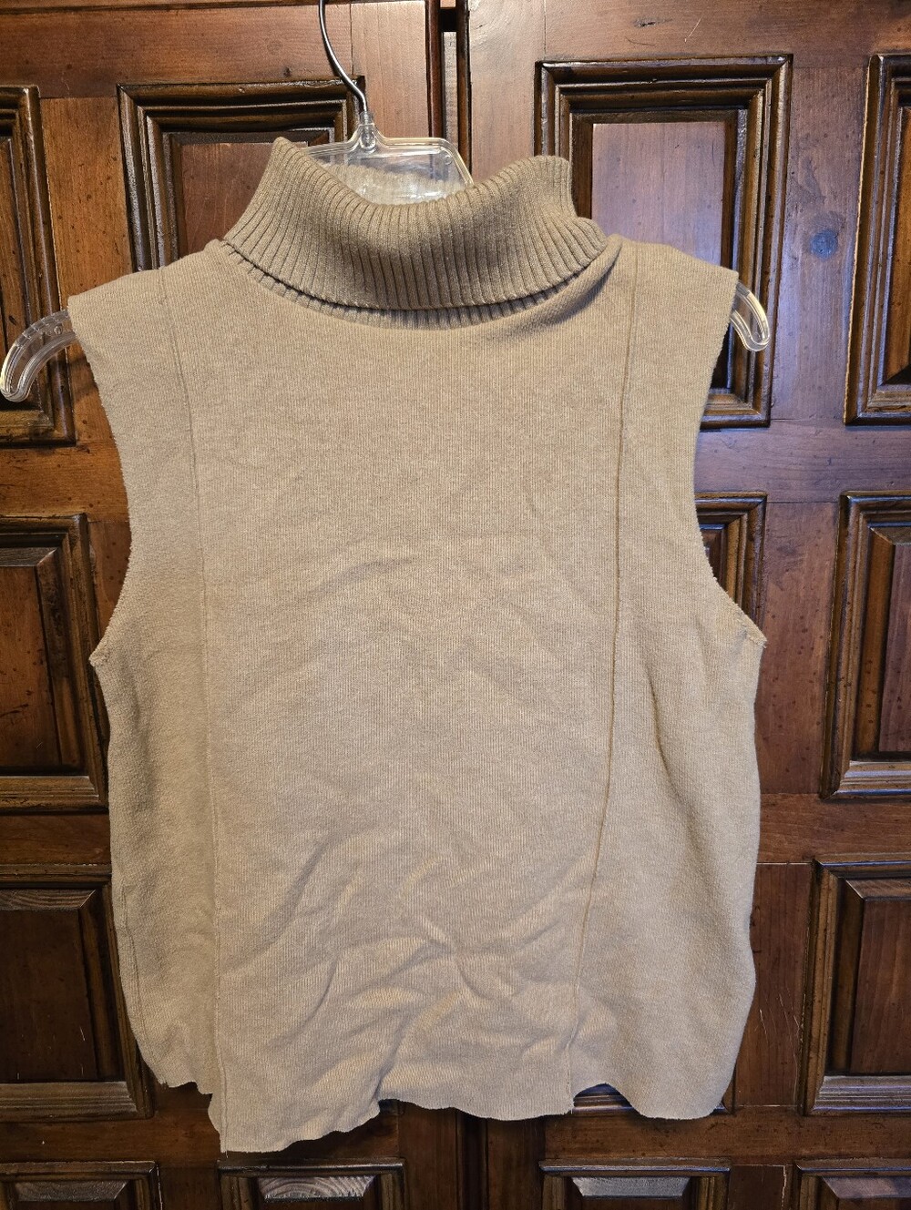 Zara Camel/Tan Knit Turtleneck Sleeveless Pullover Sweater Women's S